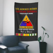 Load image into Gallery viewer, 2ND ARMORED DIVISION WALL FLAG VERTICAL HORIZONTAL 36 x 60 INCHES WALL FLAG