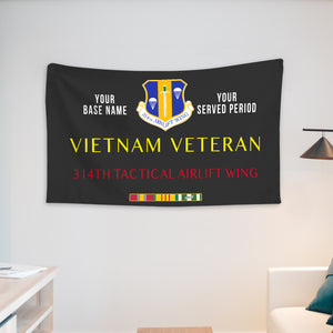 314TH TACTICAL AIRLIFT WING WALL FLAG VERTICAL HORIZONTAL 36 x 60 INCHES WALL FLAG