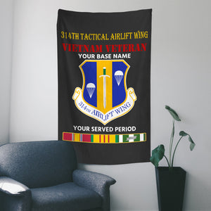 314TH TACTICAL AIRLIFT WING WALL FLAG VERTICAL HORIZONTAL 36 x 60 INCHES WALL FLAG