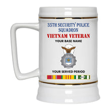 Load image into Gallery viewer, 35TH SECURITY POLICE SQUADRON BEER STEIN 22oz GOLD TRIM BEER STEIN