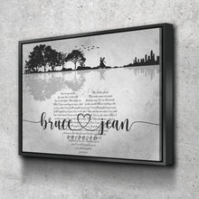 Load image into Gallery viewer, Wedding Anniversary Gift - Personalized With Your Wedding Song, Names &amp; Date - Premium Canvas, Poster