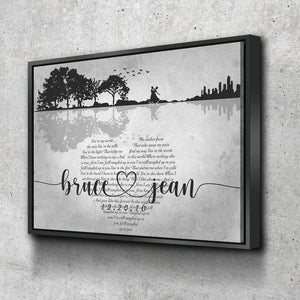 Wedding Anniversary Gift - Personalized With Your Wedding Song, Names & Date - Premium Canvas, Poster