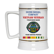 Load image into Gallery viewer, 362ND SIGNAL COMPANY BEER STEIN 22oz GOLD TRIM BEER STEIN