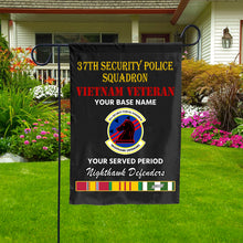 Load image into Gallery viewer, 37TH SECURITY POLICE SQUADRON DOUBLE-SIDED PRINTED 12&quot;x18&quot; GARDEN FLAG