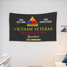 Load image into Gallery viewer, 3RD ARMORED DIVISION WALL FLAG VERTICAL HORIZONTAL 36 x 60 INCHES WALL FLAG