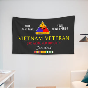 3RD ARMORED DIVISION WALL FLAG VERTICAL HORIZONTAL 36 x 60 INCHES WALL FLAG