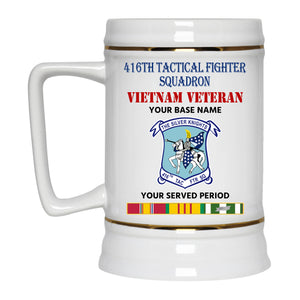 416TH TACTICAL FIGHTER SQUADRON BEER STEIN 22oz GOLD TRIM BEER STEIN