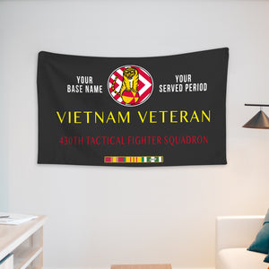 430TH TACTICAL FIGHTER SQUADRON WALL FLAG VERTICAL HORIZONTAL 36 x 60 INCHES WALL FLAG