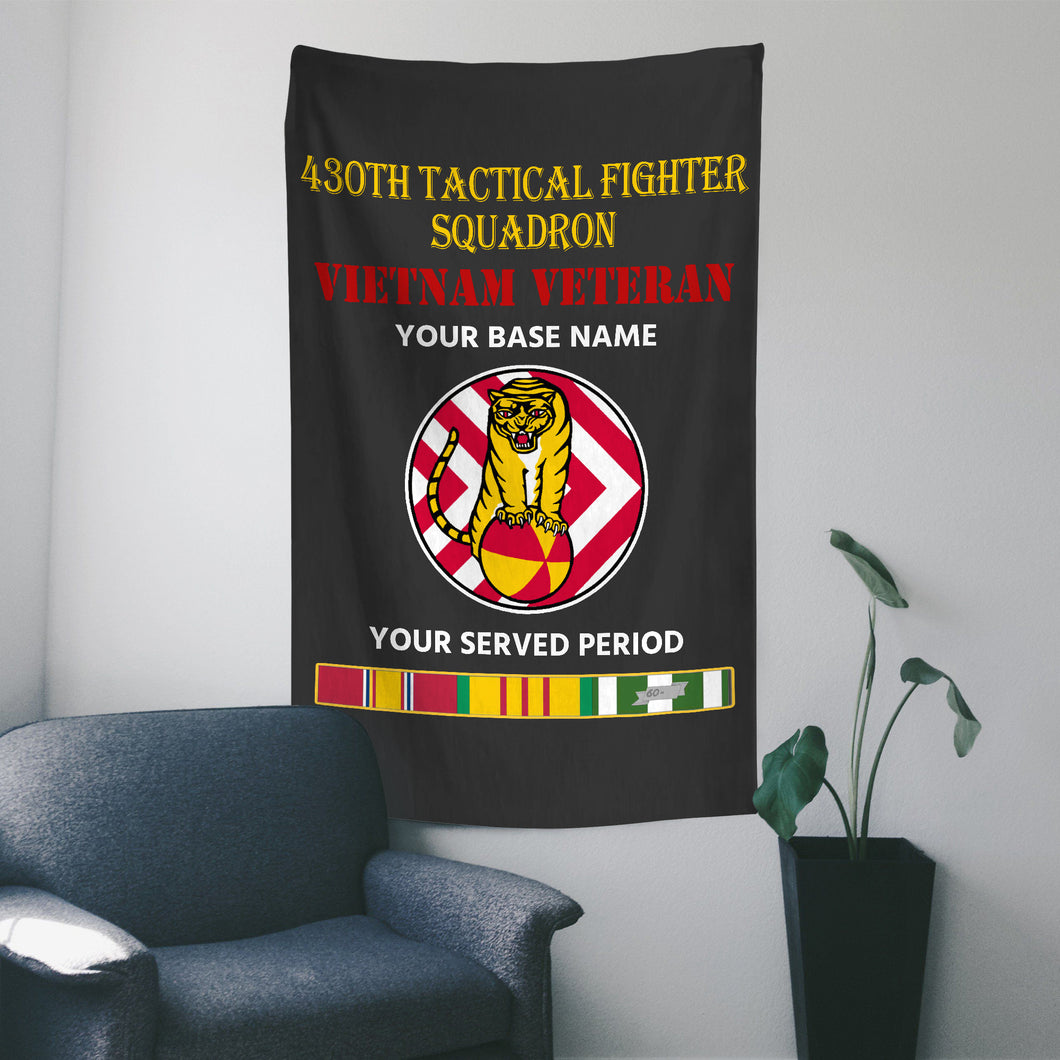 430TH TACTICAL FIGHTER SQUADRON WALL FLAG VERTICAL HORIZONTAL 36 x 60 INCHES WALL FLAG