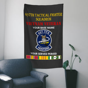 497TH TACTICAL FIGHTER SQUADRON WALL FLAG VERTICAL HORIZONTAL 36 x 60 INCHES WALL FLAG