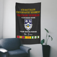 Load image into Gallery viewer, 4TH BATTALION 23RD INFANTRY REGIMENT WALL FLAG VERTICAL HORIZONTAL 36 x 60 INCHES WALL FLAG