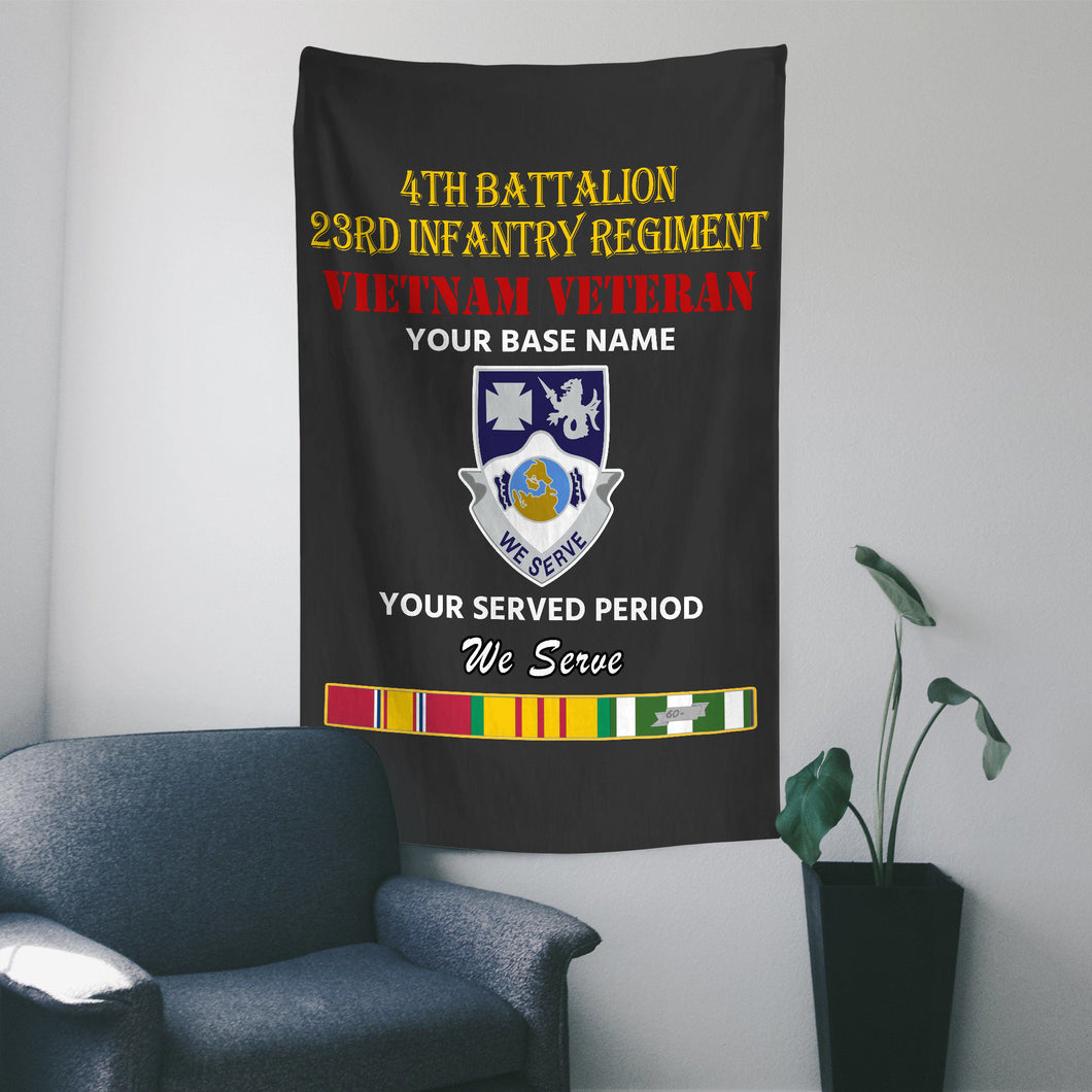 4TH BATTALION 23RD INFANTRY REGIMENT WALL FLAG VERTICAL HORIZONTAL 36 x 60 INCHES WALL FLAG