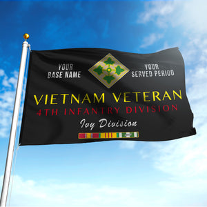 4TH INFANTRY DIVISION FLAG DOUBLE-SIDED PRINTED 30"x40" FLAG