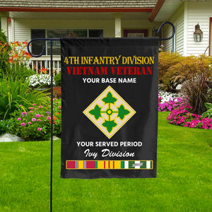 4TH INFANTRY DIVISION DOUBLE-SIDED PRINTED 12"x18" GARDEN FLAG