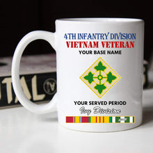 Load image into Gallery viewer, 4TH INFANTRY DIVISION BLACK WHITE 11oz 15oz COFFEE MUG