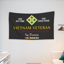 Load image into Gallery viewer, 4TH INFANTRY DIVISION WALL FLAG VERTICAL HORIZONTAL 36 x 60 INCHES WALL FLAG