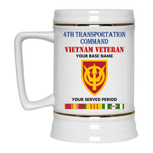 Load image into Gallery viewer, 4TH TRANSPORTATION COMMAND BEER STEIN 22oz GOLD TRIM BEER STEIN