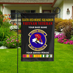 554TH RED HORSE SQUADRON DOUBLE-SIDED PRINTED 12"x18" GARDEN FLAG