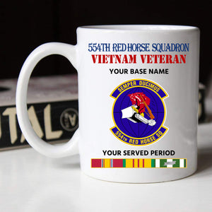 554TH RED HORSE SQUADRON BLACK WHITE 11oz 15oz COFFEE MUG