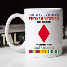 Load image into Gallery viewer, 5TH INFANTRY DIVISION BLACK WHITE 11oz 15oz COFFEE MUG