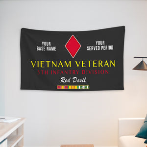 5TH INFANTRY DIVISION WALL FLAG VERTICAL HORIZONTAL 36 x 60 INCHES WALL FLAG