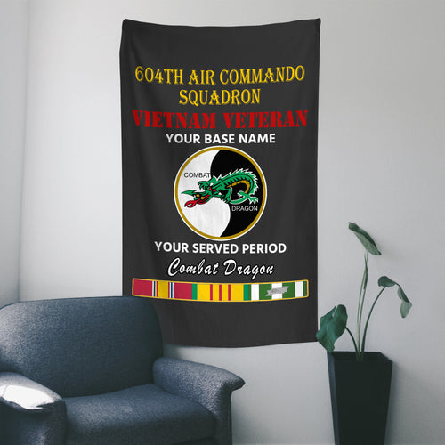 604TH AIR COMMANDO SQUADRON WALL FLAG VERTICAL HORIZONTAL 36 x 60 INCHES WALL FLAG