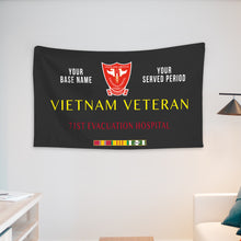 Load image into Gallery viewer, 71ST EVACUATION HOSPITAL WALL FLAG VERTICAL HORIZONTAL 36 x 60 INCHES WALL FLAG