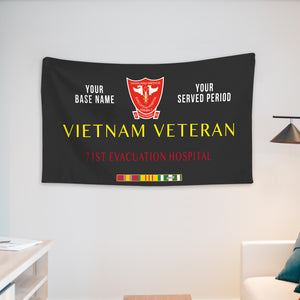 71ST EVACUATION HOSPITAL WALL FLAG VERTICAL HORIZONTAL 36 x 60 INCHES WALL FLAG