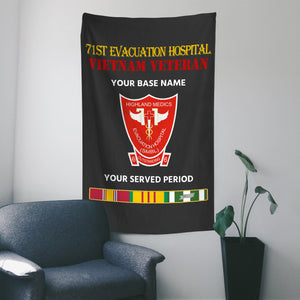 71ST EVACUATION HOSPITAL WALL FLAG VERTICAL HORIZONTAL 36 x 60 INCHES WALL FLAG