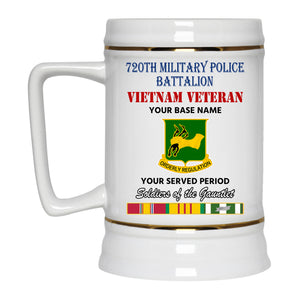 720TH MILITARY POLICE BATTALION BEER STEIN 22oz GOLD TRIM BEER STEIN