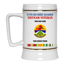 Load image into Gallery viewer, 819TH RED HORSE SQUADRON BEER STEIN 22oz GOLD TRIM BEER STEIN