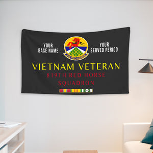 819TH RED HORSE SQUADRON WALL FLAG VERTICAL HORIZONTAL 36 x 60 INCHES WALL FLAG