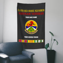 Load image into Gallery viewer, 819TH RED HORSE SQUADRON WALL FLAG VERTICAL HORIZONTAL 36 x 60 INCHES WALL FLAG