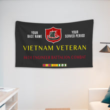 Load image into Gallery viewer, 86TH ENGINEER BATTALION COMBAT WALL FLAG VERTICAL HORIZONTAL 36 x 60 INCHES WALL FLAG
