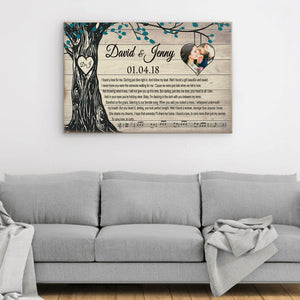 Custom Photo, Wedding Song, Names & Date - Meaningful Gift For Your Love! - Premium Canvas, Poster