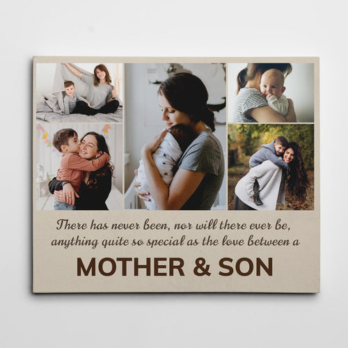 Love between Mother and Son - Premium Photo Collage Canvas, Poster