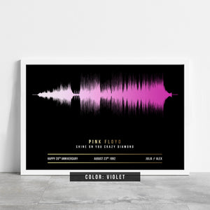 Personalized SOUND WAVE Art Print - Premium Canvas, Poster