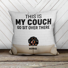 Load image into Gallery viewer, This Is Our Couch Dog Personalized Canvas Pillow (Insert Included)