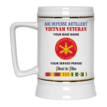 Load image into Gallery viewer, AIR DEFENSE ARTILLERY BEER STEIN 22oz GOLD TRIM BEER STEIN