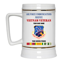 Load image into Gallery viewer, AIR FORCE COMMUNICATIONS SERVICE BEER STEIN 22oz GOLD TRIM BEER STEIN