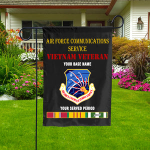 AIR FORCE COMMUNICATIONS SERVICE DOUBLE-SIDED PRINTED 12"x18" GARDEN FLAG