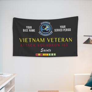 ATTACK SQUADRON 163 WALL FLAG VERTICAL HORIZONTAL 36 x 60 INCHES WALL FLAG