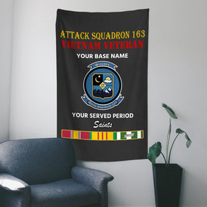 ATTACK SQUADRON 163 WALL FLAG VERTICAL HORIZONTAL 36 x 60 INCHES WALL FLAG