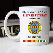 Load image into Gallery viewer, BLUE WATER NAVY BLACK WHITE 11oz 15oz COFFEE MUG