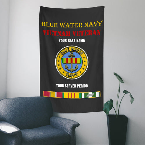 BLUE WATER NAVY WALL FLAG VERTICAL HORIZONTAL 36 x 60 INCHES WALL FLAG