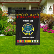 Load image into Gallery viewer, BROWN WATER NAVY DOUBLE-SIDED PRINTED 12&quot;x18&quot; GARDEN FLAG