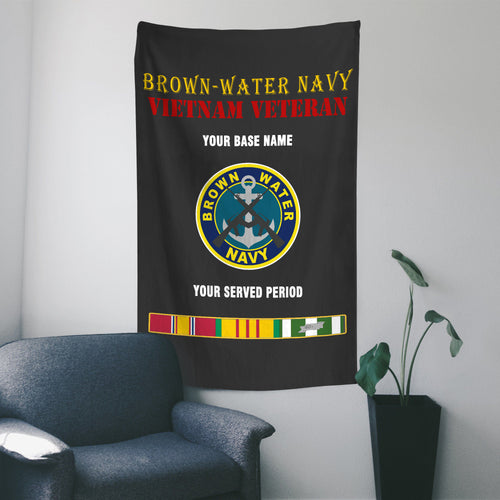 BROWN WATER NAVY WALL FLAG VERTICAL HORIZONTAL 36 x 60 INCHES WALL FLAG