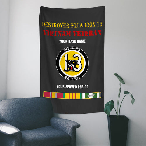 DESTROYER SQUADRON 13 WALL FLAG VERTICAL HORIZONTAL 36 x 60 INCHES WALL FLAG