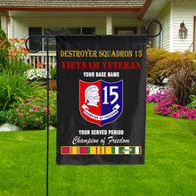 Load image into Gallery viewer, DESTROYER SQUADRON 15 DOUBLE-SIDED PRINTED 12&quot;x18&quot; GARDEN FLAG