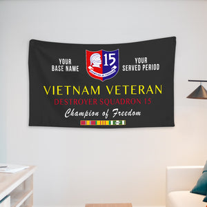 DESTROYER SQUADRON 15 WALL FLAG VERTICAL HORIZONTAL 36 x 60 INCHES WALL FLAG